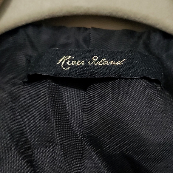 River Island Camel Coat Double Breasted Belted XL - Picture 5 of 9